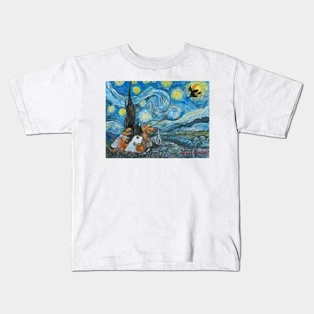 Scary Night Kids T-Shirt by LouiseSullivanArt